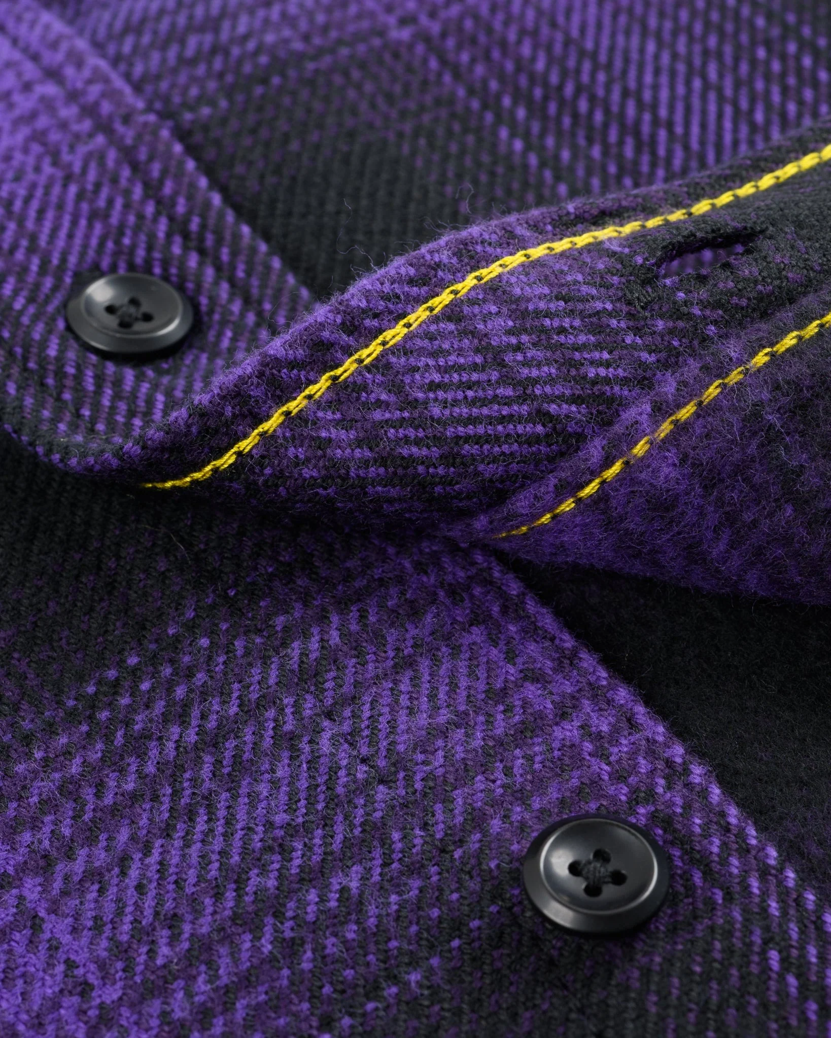 IHSH-265-PUR - Ultra Heavy Flannel Ombré Check Work Shirt - Purple/Black - Image 9