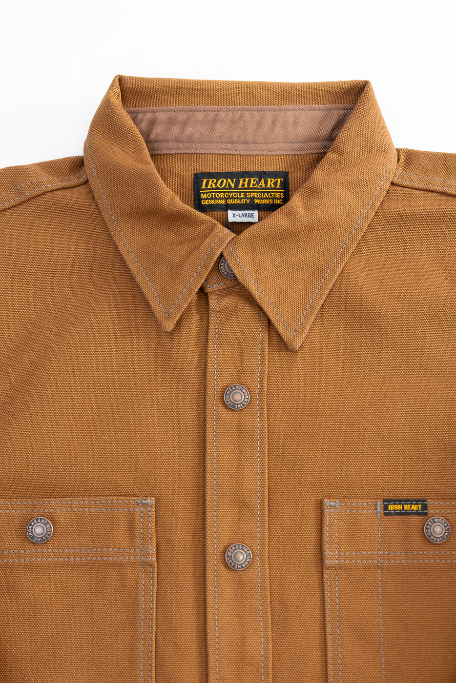 IHSH-189-BRN - 17oz Duck CPO Work Shirt "The Untucked" - Brown - Image 2