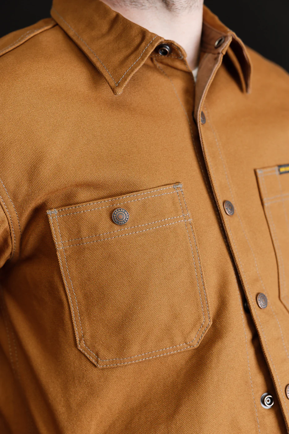 IHSH-189-BRN - 17oz Duck CPO Work Shirt "The Untucked" - Brown - Image 24