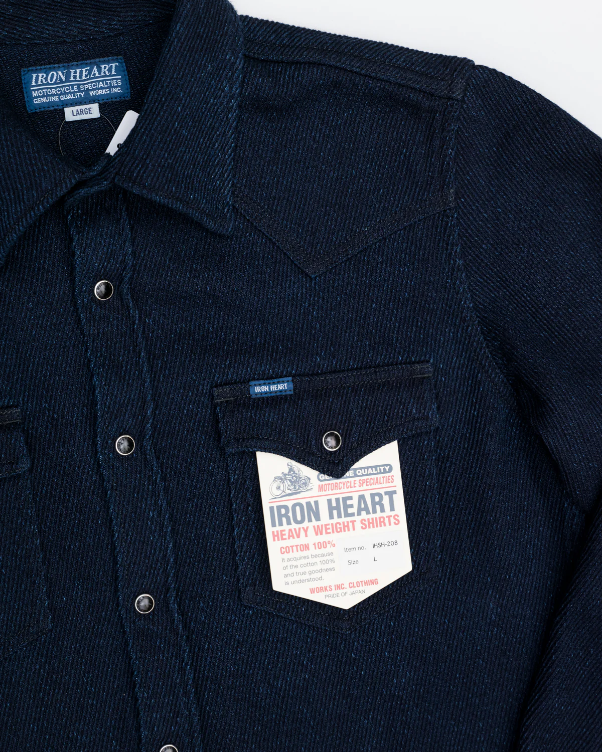 IHSH-208-IND - Kersey Western Shirt - Indigo - Image 6