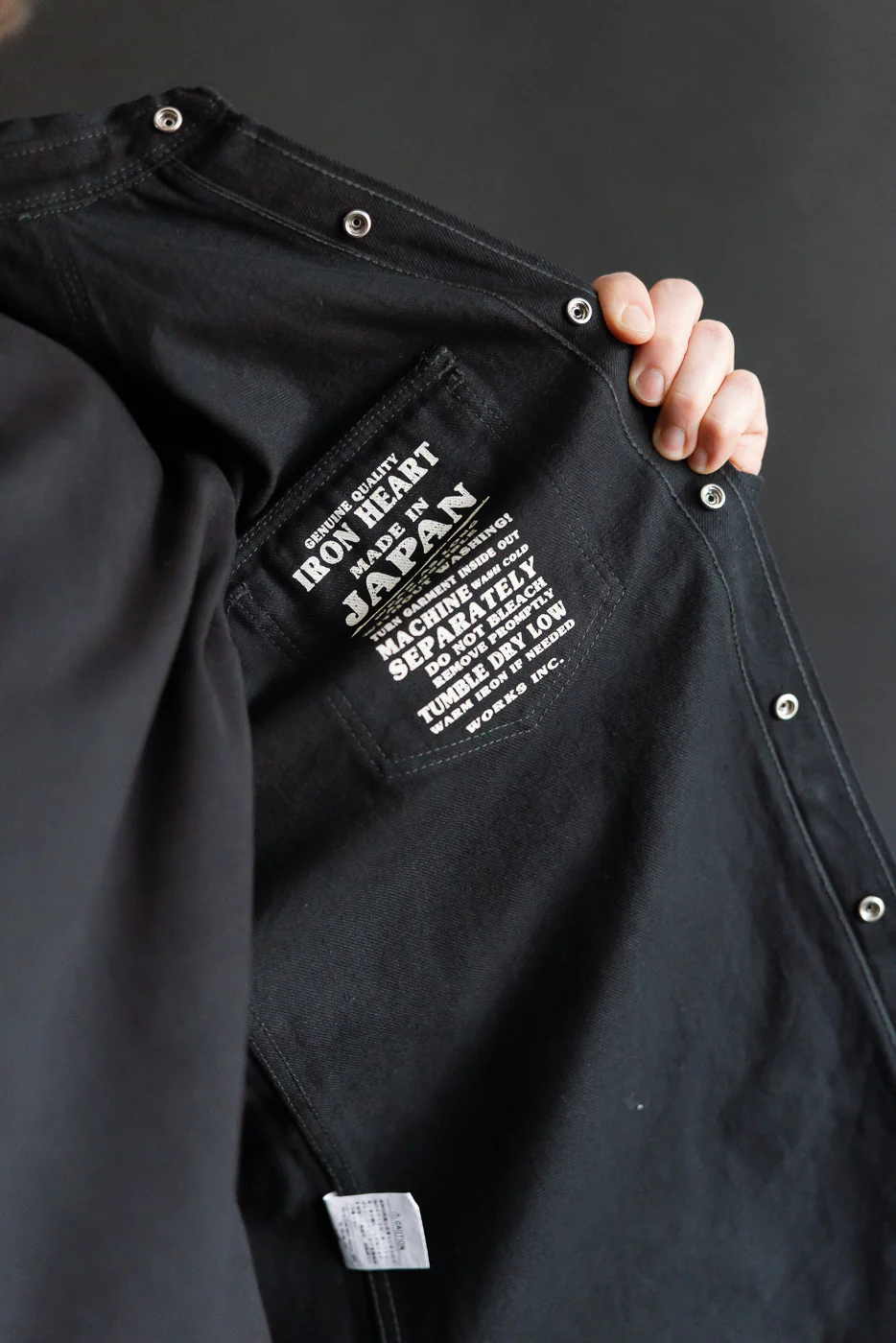 IHSH-218-BLK - 12oz Selvedge Denim Western Shirt "The Johnny Cash III" - Black - Image 19