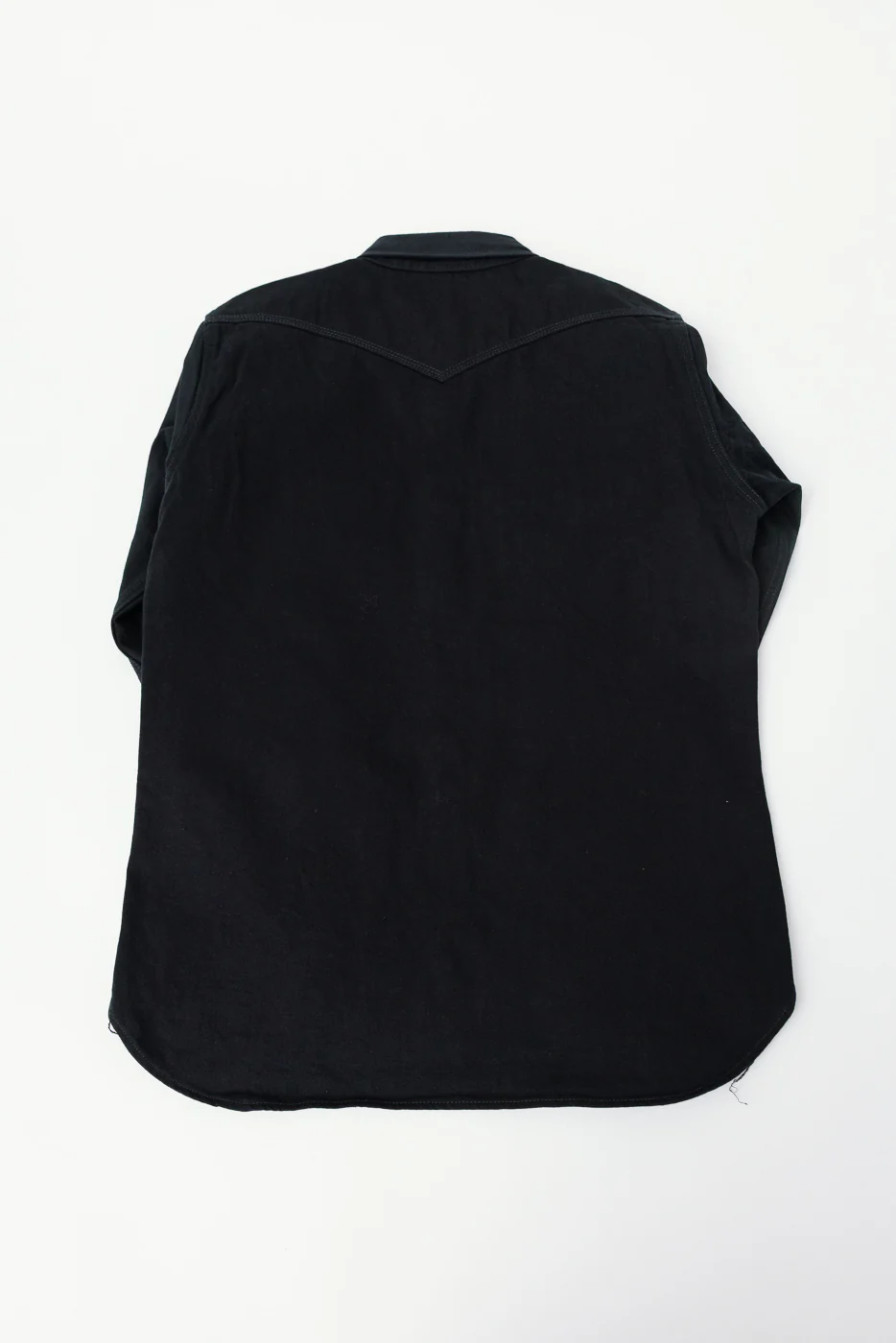 IHSH-218-BLK - 12oz Selvedge Denim Western Shirt "The Johnny Cash III" - Black - Image 5