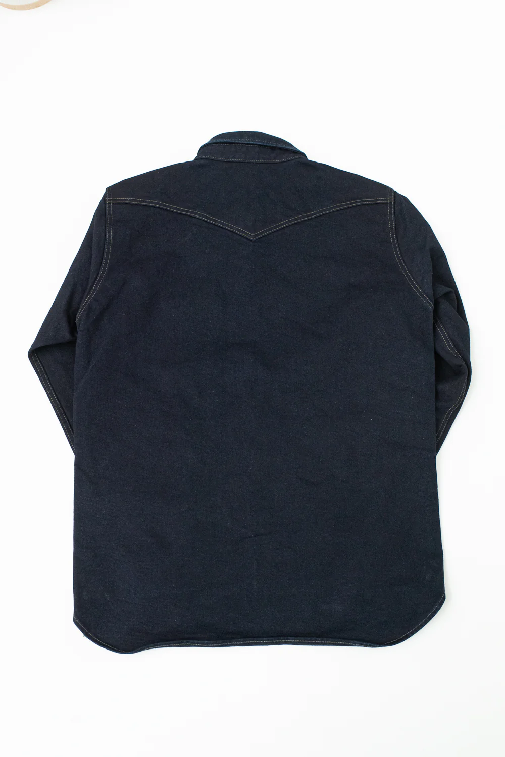 IHSH-295-IB - 14oz Selvedge Denim Western Shirt - Indigo/Black - Image 5