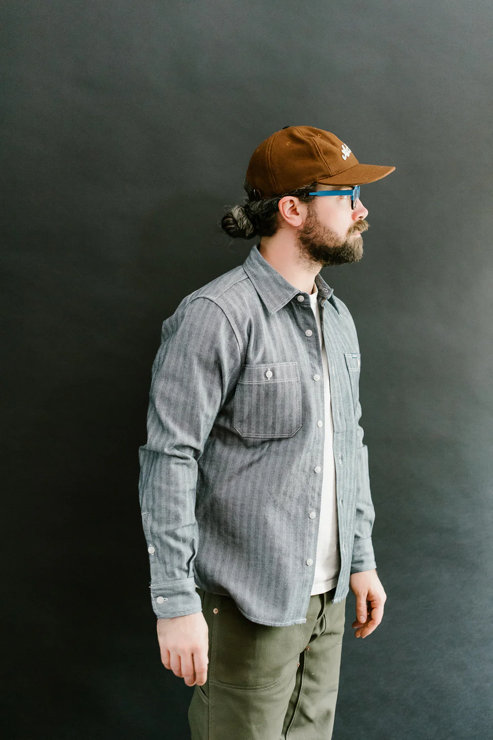IHSH-308-IND - 12oz Herringbone Work Shirt - Indigo - Image 11