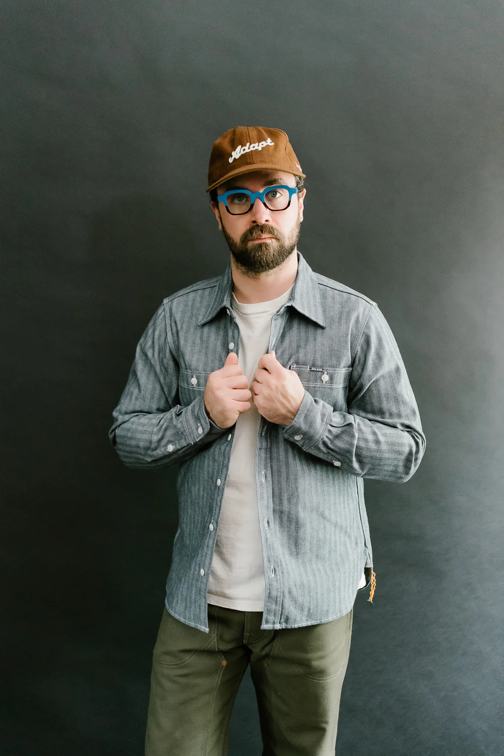 IHSH-308-IND - 12oz Herringbone Work Shirt - Indigo - Image 15