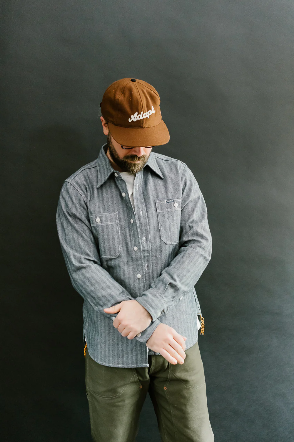 IHSH-308-IND - 12oz Herringbone Work Shirt - Indigo - Image 16
