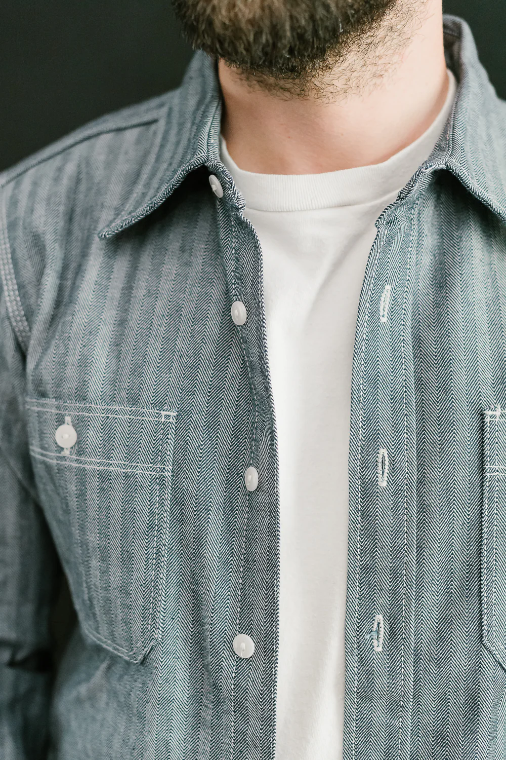 IHSH-308-IND - 12oz Herringbone Work Shirt - Indigo - Image 18