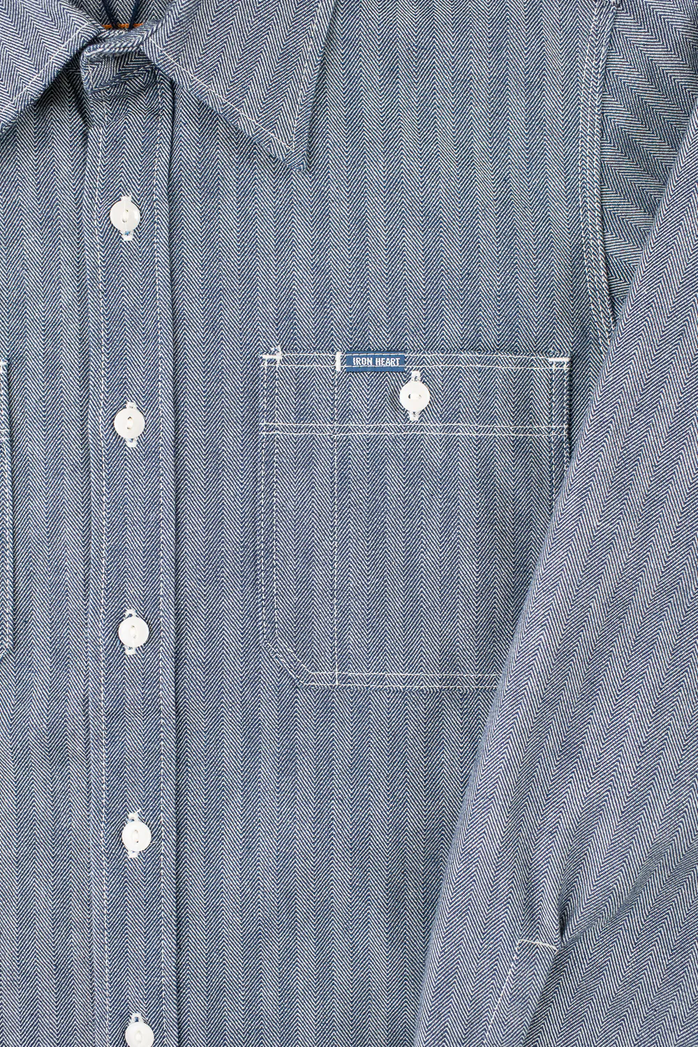 IHSH-308-IND - 12oz Herringbone Work Shirt - Indigo - Image 3