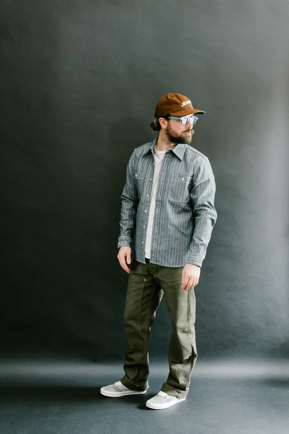 IHSH-308-IND - 12oz Herringbone Work Shirt - Indigo - Image 7