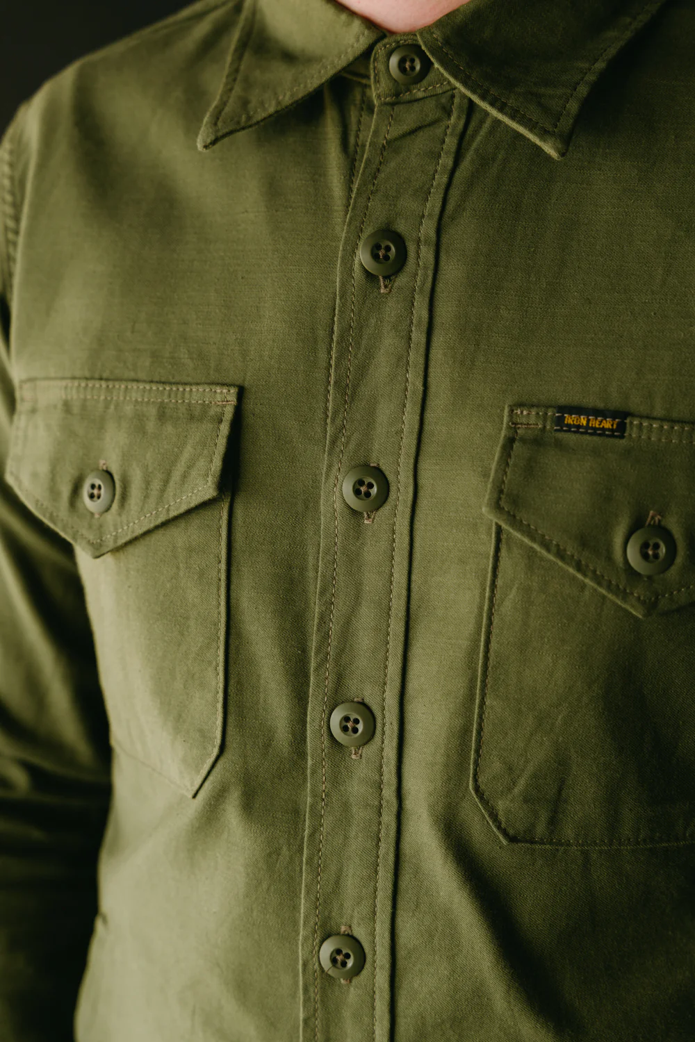 IHSH-328-GRN - 7oz Back Satin Military CPO Shirt - Green - Image 12