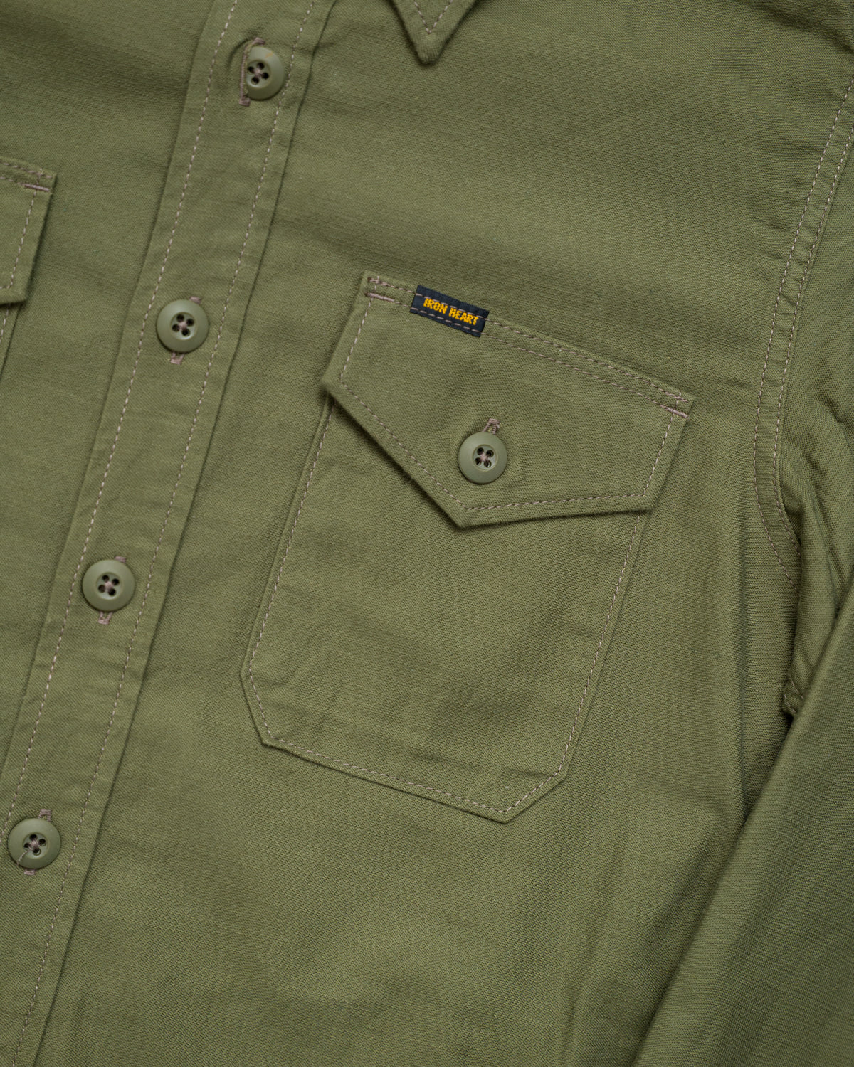 IHSH-328-GRN - 7oz Back Satin Military CPO Shirt - Green - Image 4