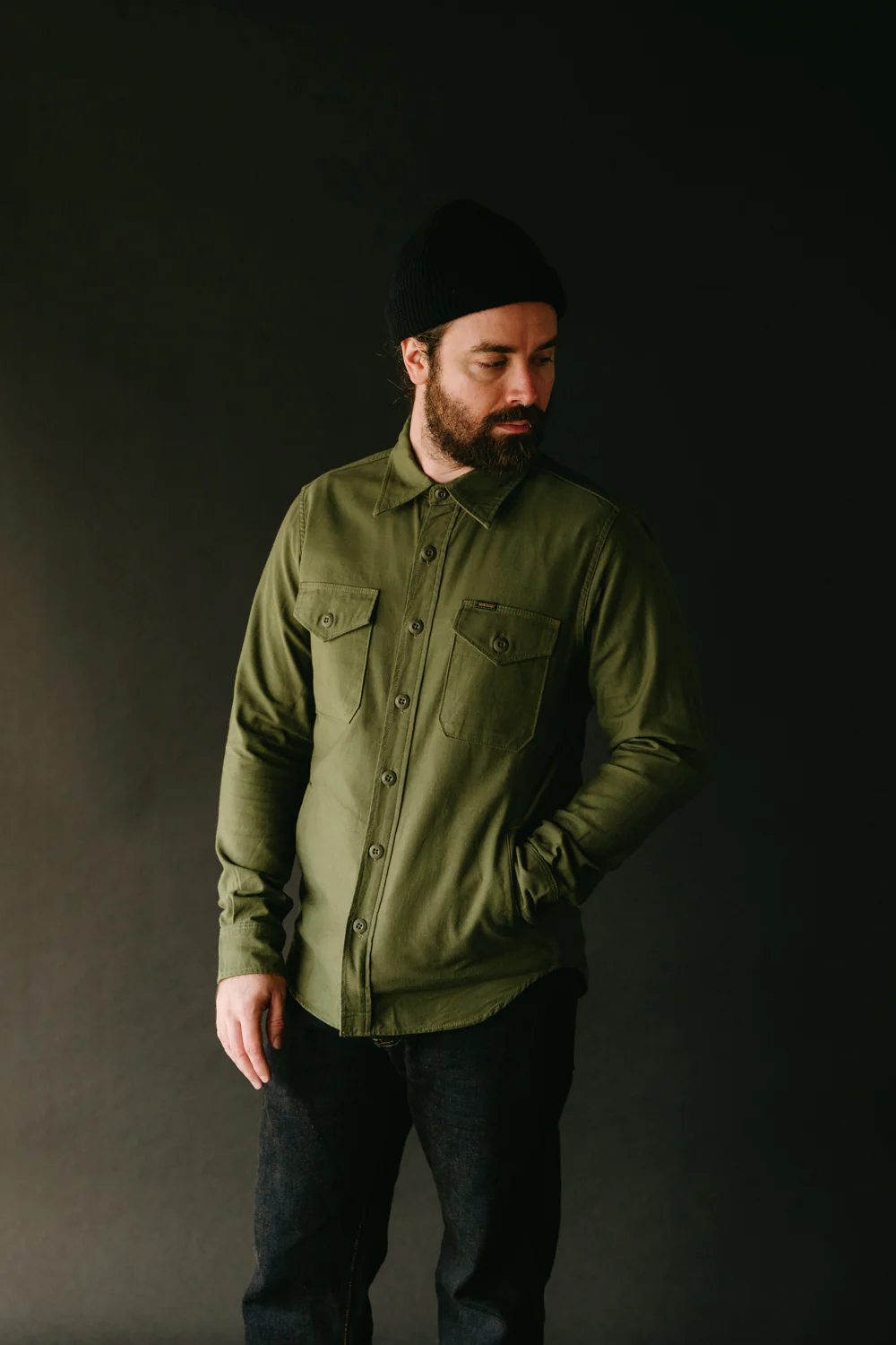 IHSH-328-GRN - 7oz Back Satin Military CPO Shirt - Green - Image 8