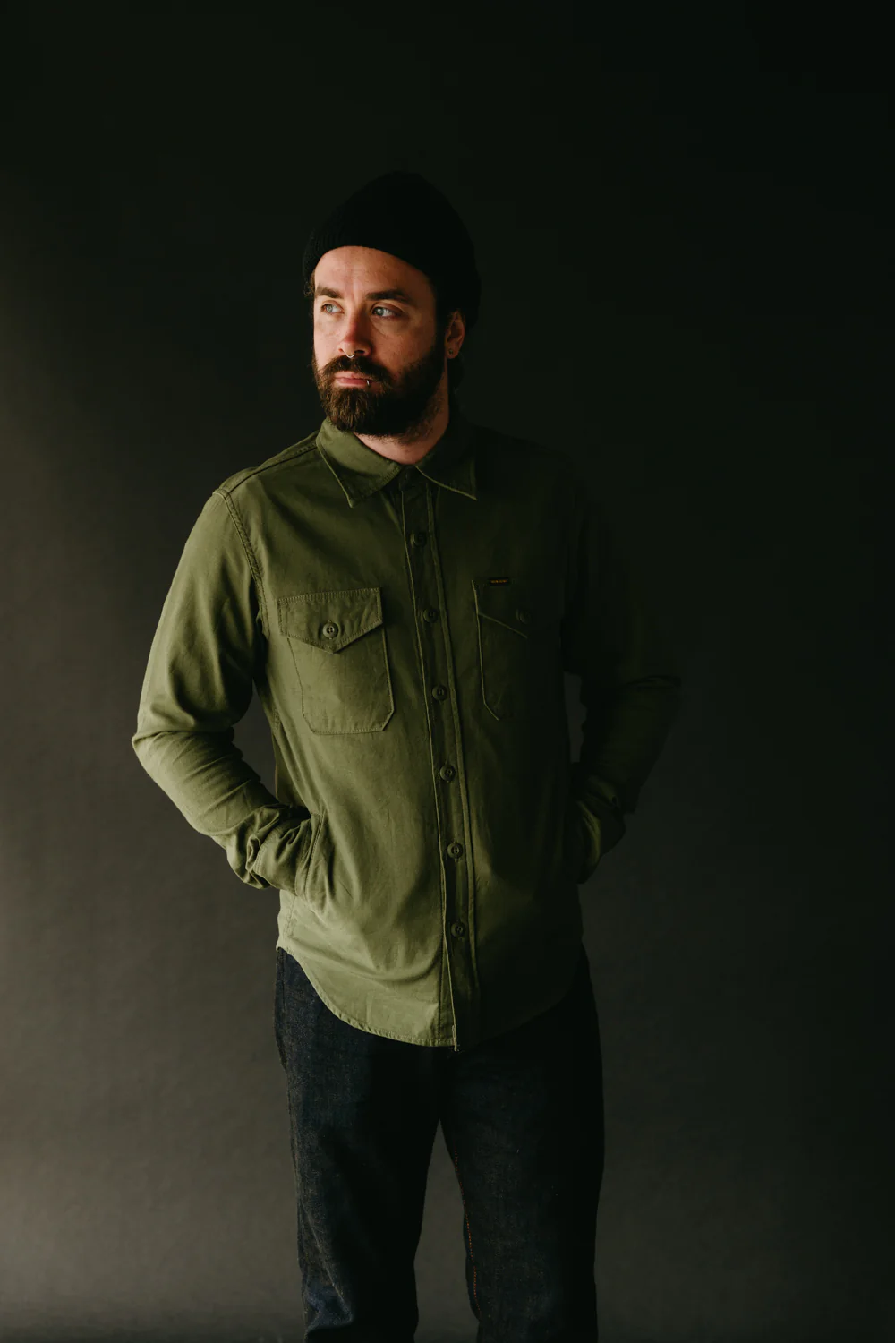 IHSH-328-GRN - 7oz Back Satin Military CPO Shirt - Green - Image 9