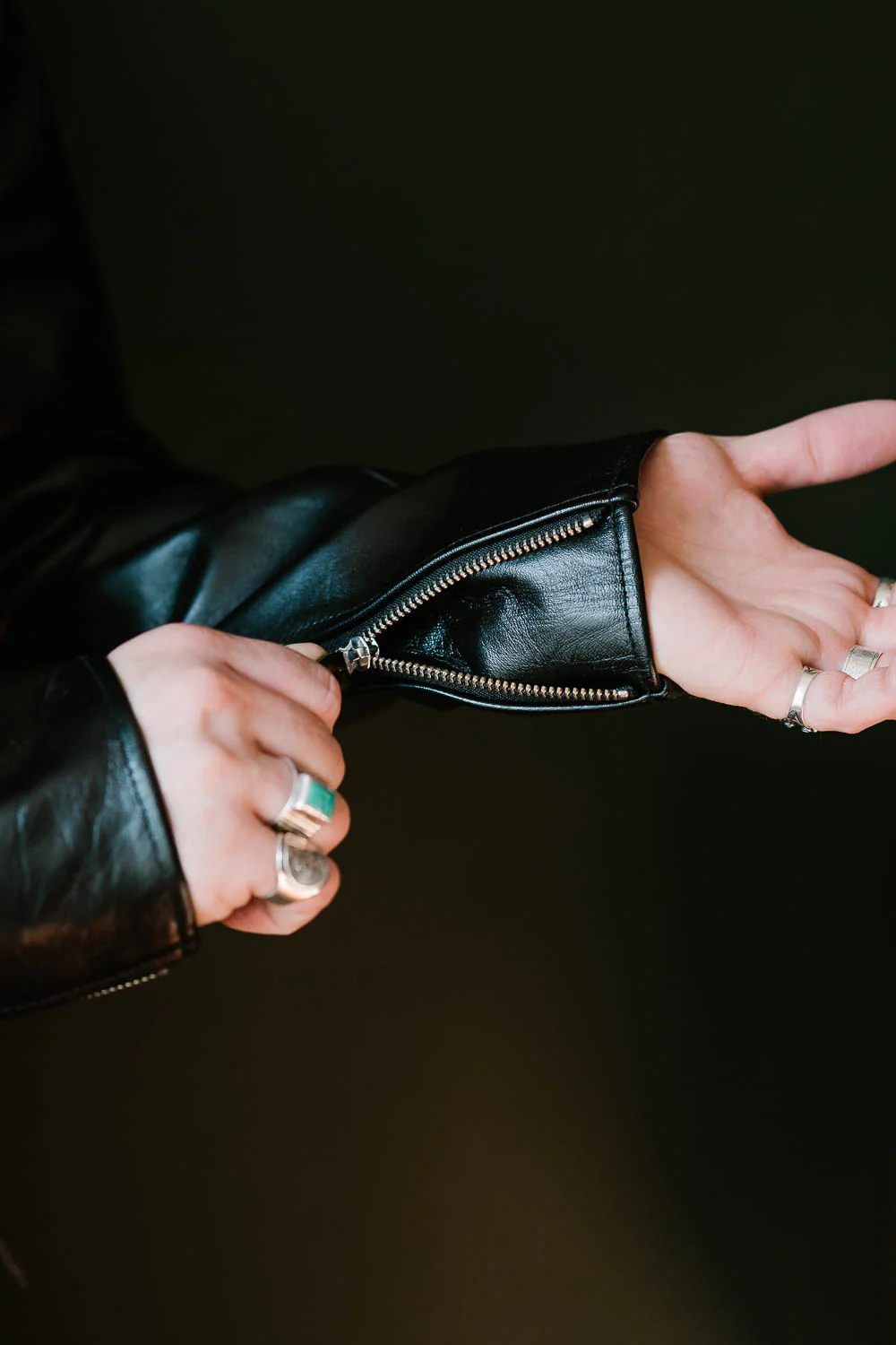 IHSH-35 - Japanese Horsehide Rider’s Jacket - Black (Tea-Core Dyed) - Image 18
