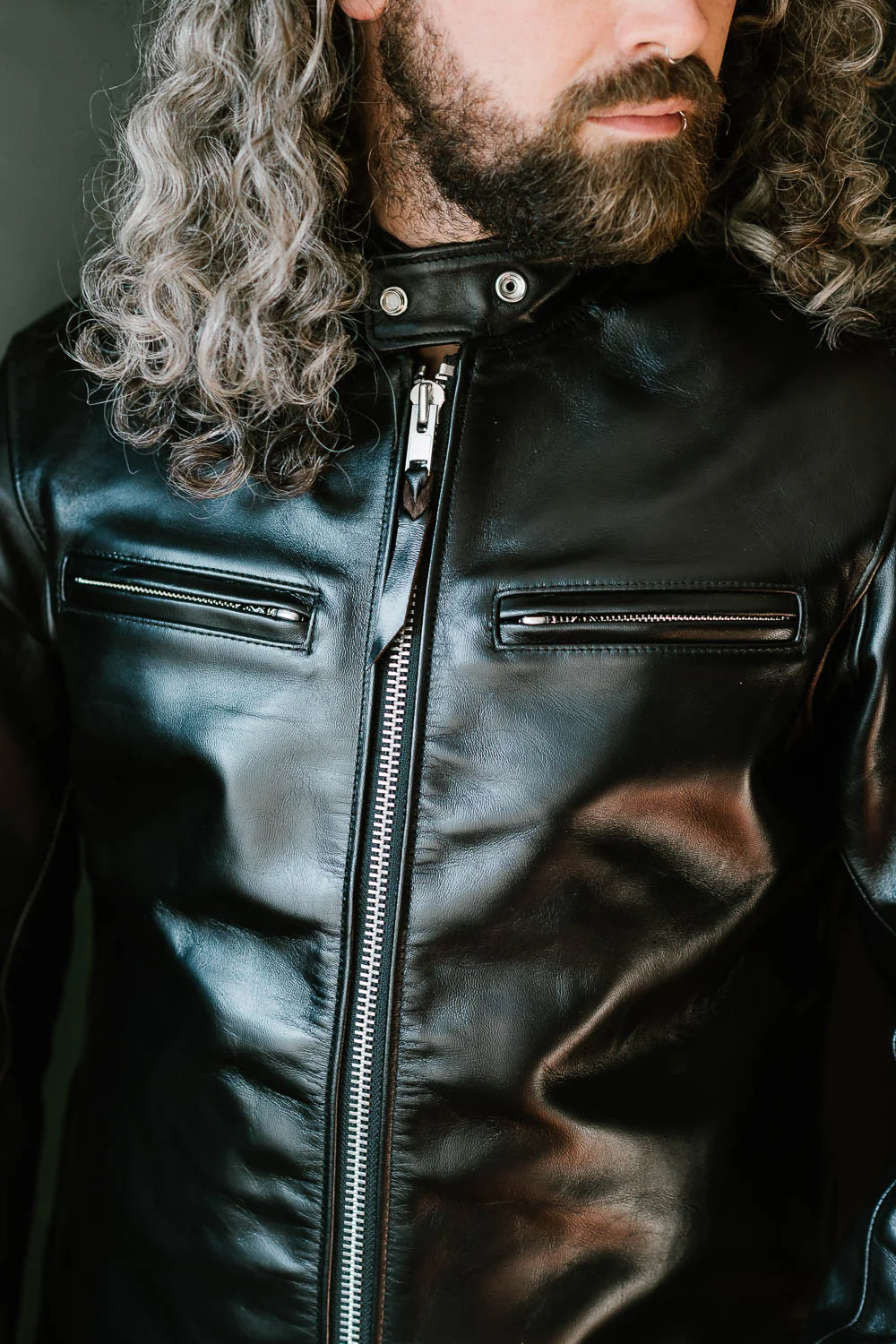 IHSH-35 - Japanese Horsehide Rider’s Jacket - Black (Tea-Core Dyed) - Image 19