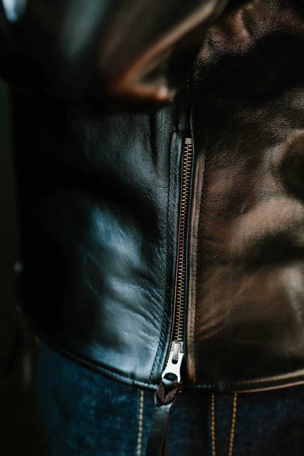 IHSH-35 - Japanese Horsehide Rider’s Jacket - Black (Tea-Core Dyed) - Image 20