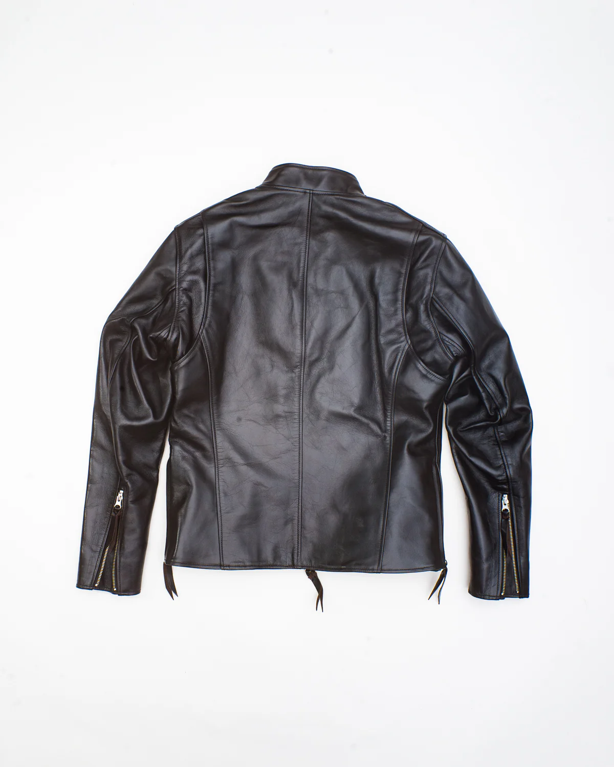IHSH-35 - Japanese Horsehide Rider’s Jacket - Black (Tea-Core Dyed) - Image 7