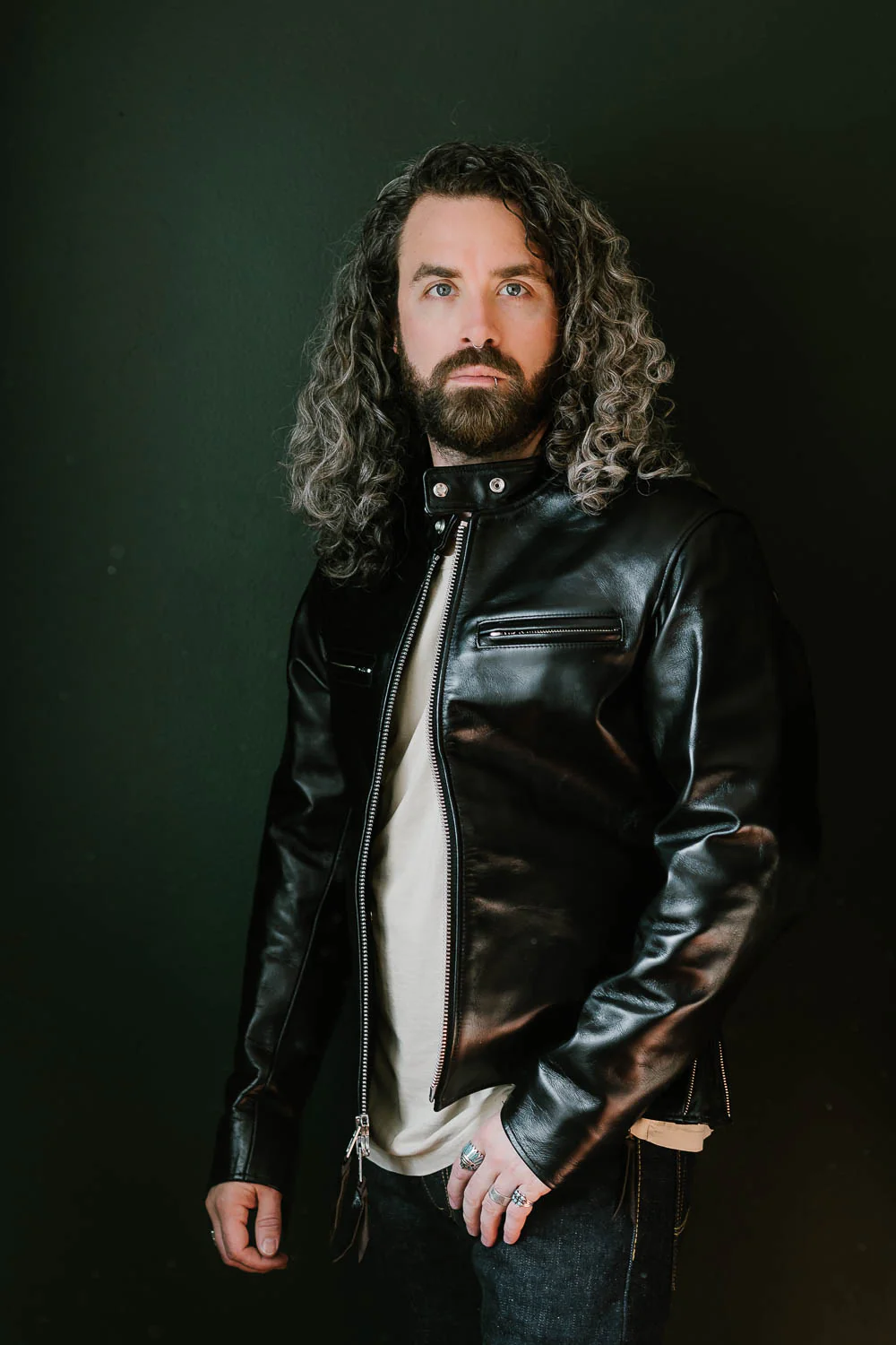 IHSH-35 - Japanese Horsehide Rider’s Jacket - Black (Tea-Core Dyed) - Image 9