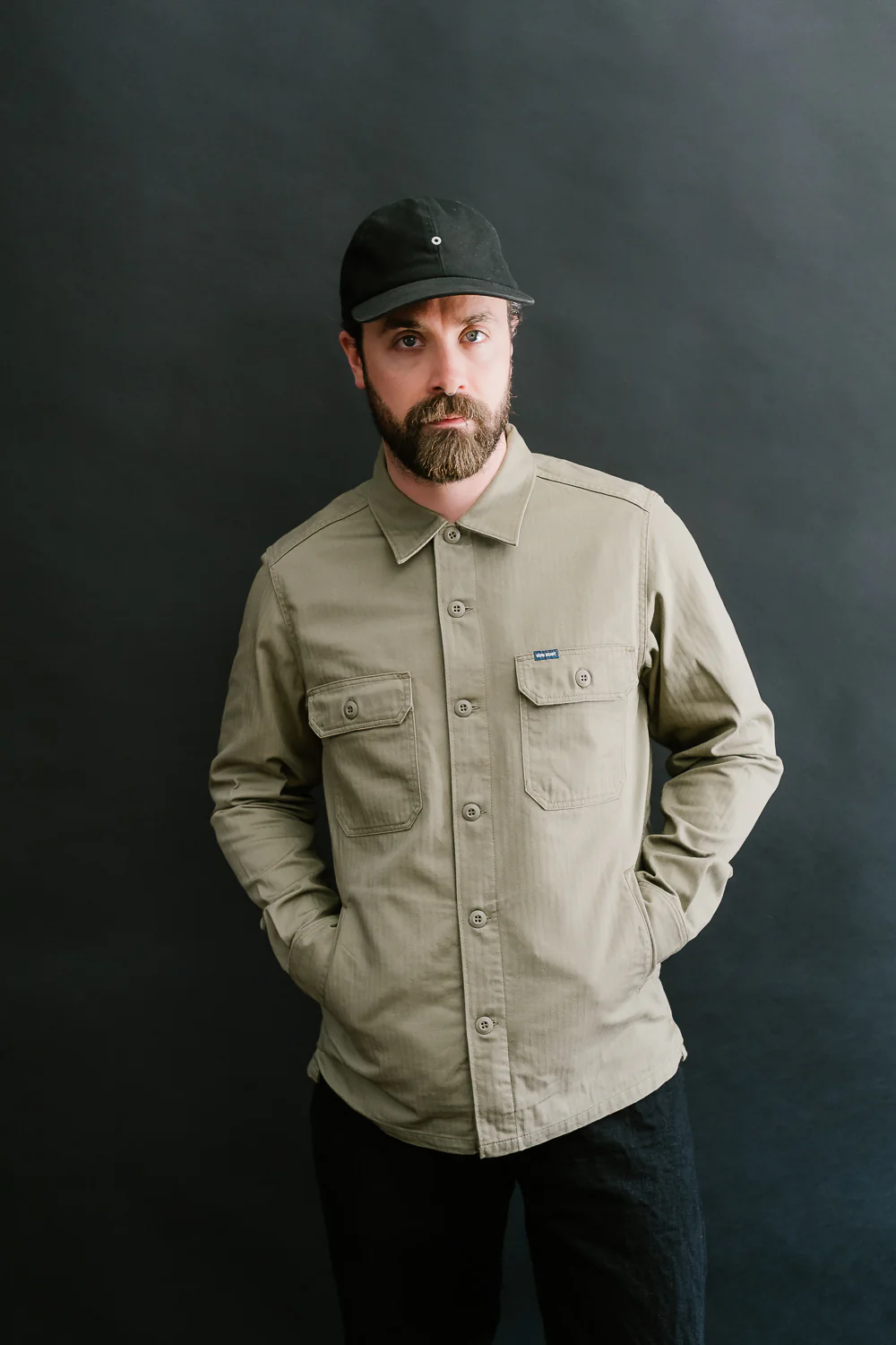 IHSH-385-BEI - 9oz Herringbone Military Shirt - Beige - Image 11