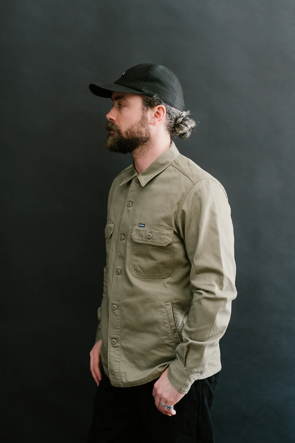IHSH-385-BEI - 9oz Herringbone Military Shirt - Beige - Image 12