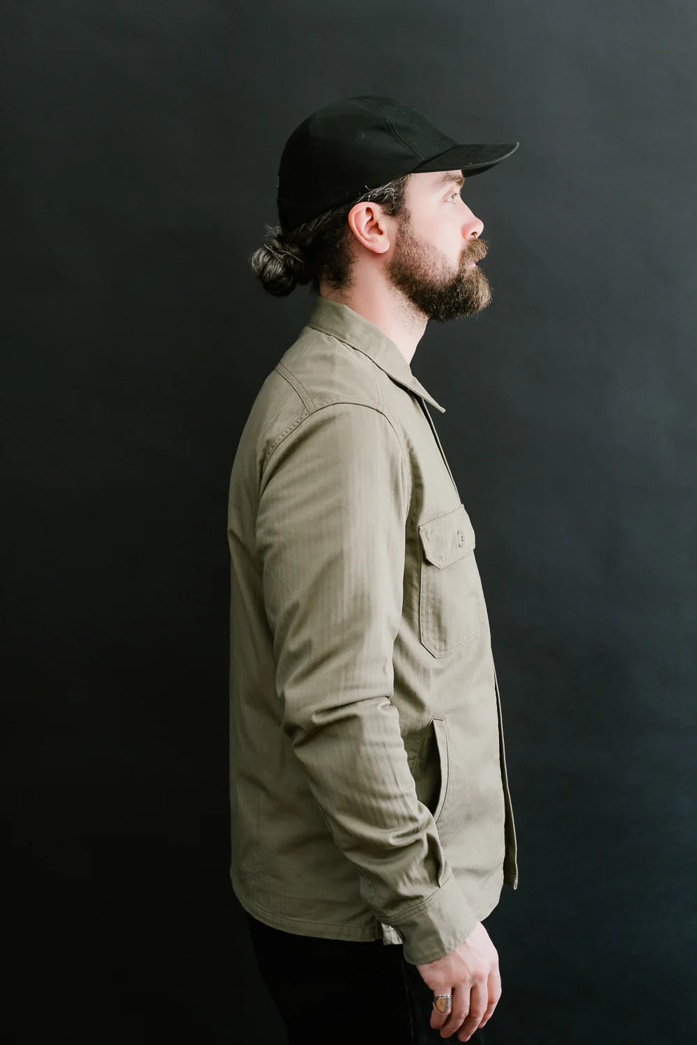 IHSH-385-BEI - 9oz Herringbone Military Shirt - Beige - Image 15