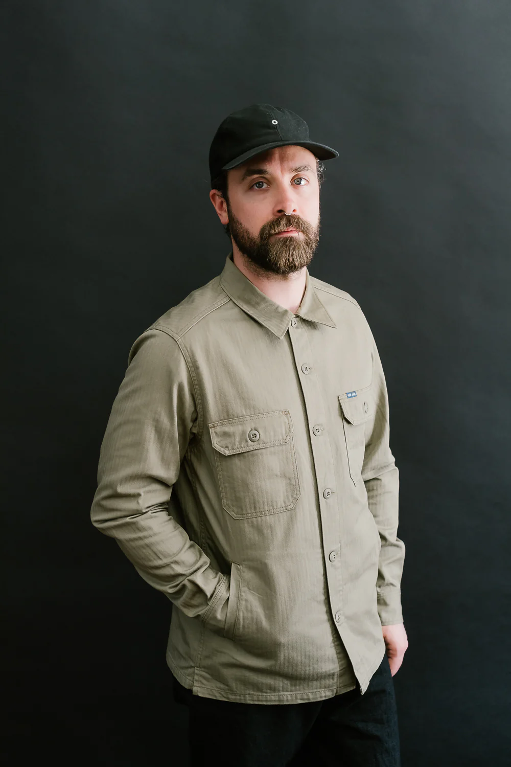 IHSH-385-BEI - 9oz Herringbone Military Shirt - Beige - Image 16