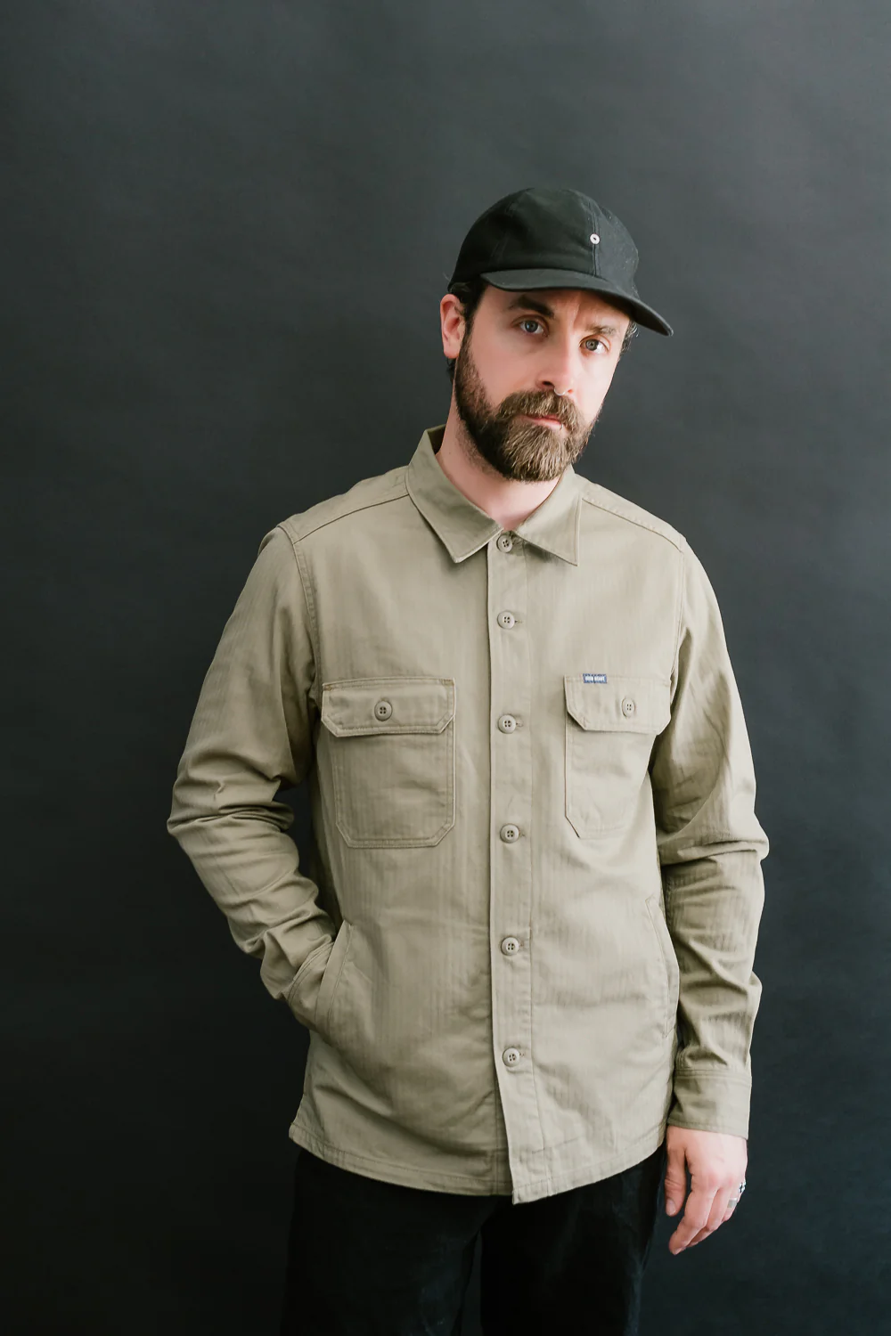 IHSH-385-BEI - 9oz Herringbone Military Shirt - Beige - Image 17