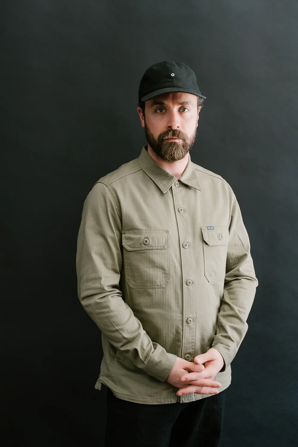 IHSH-385-BEI - 9oz Herringbone Military Shirt - Beige - Image 18