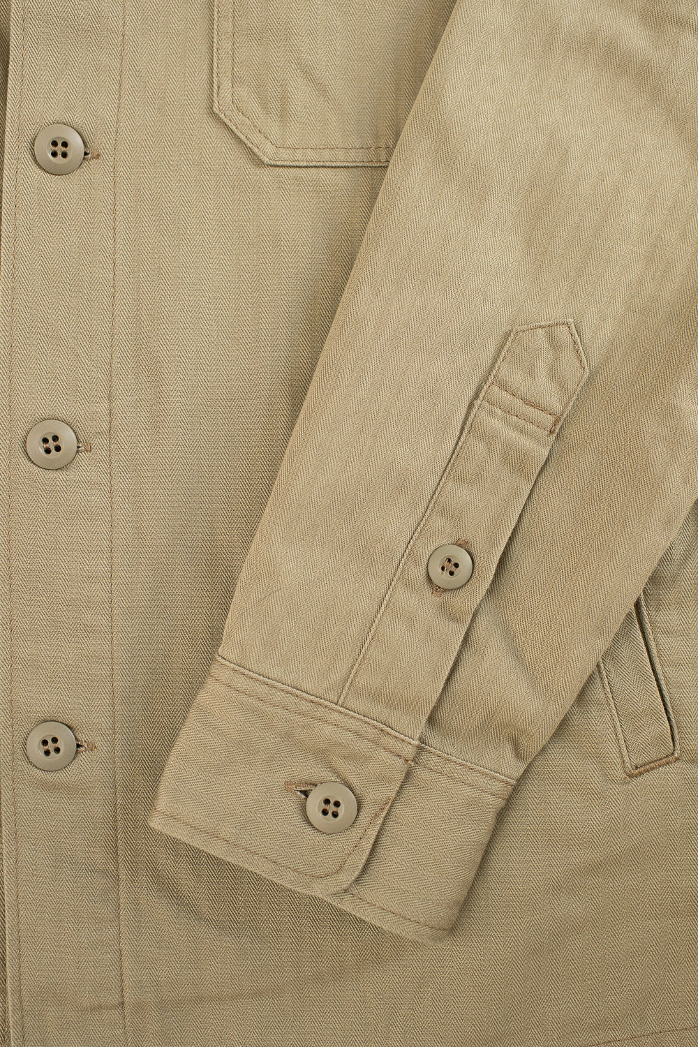 IHSH-385-BEI - 9oz Herringbone Military Shirt - Beige - Image 5