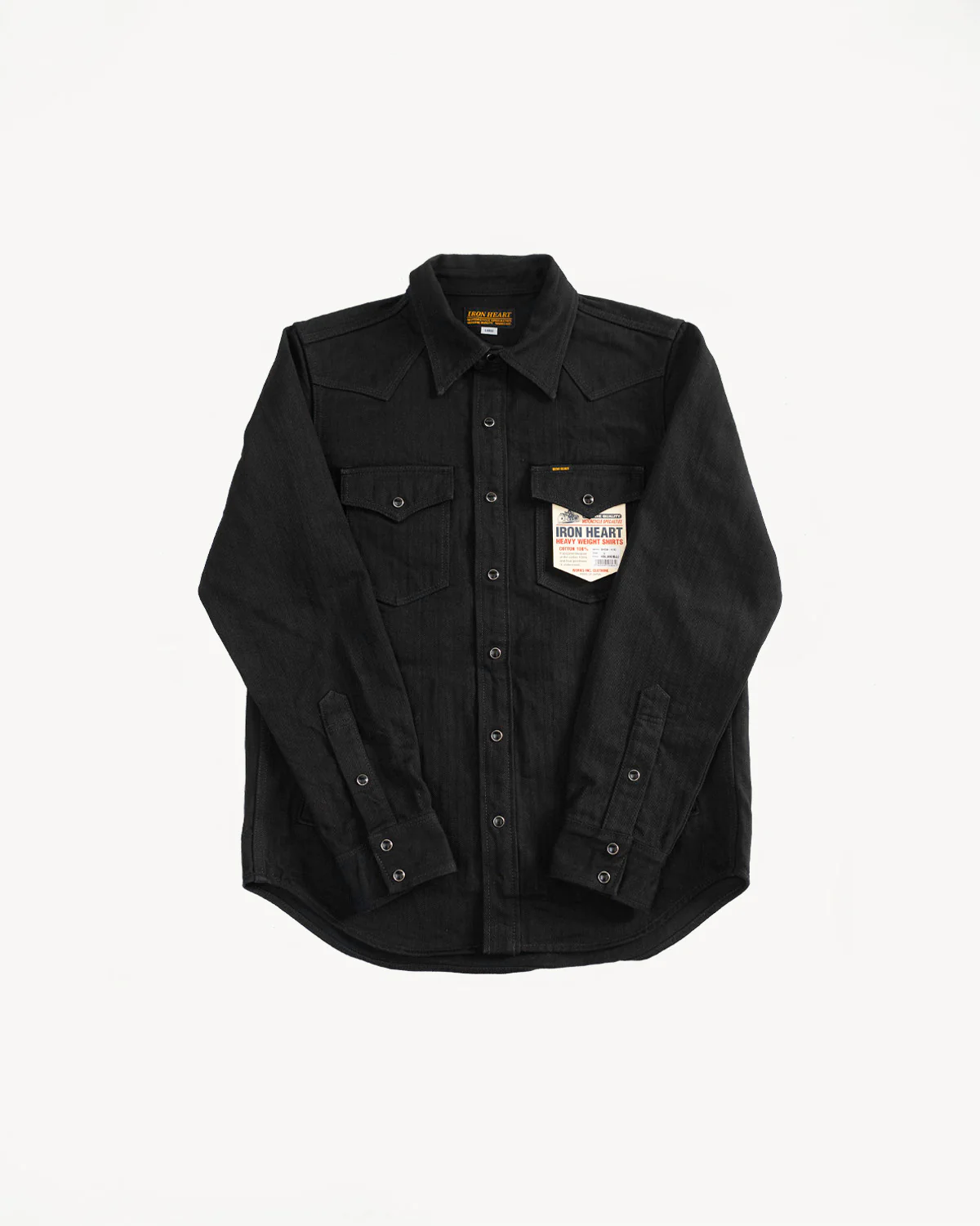 IHSH-410-BLK - 14oz Herringbone CPO Western Shirt - Black