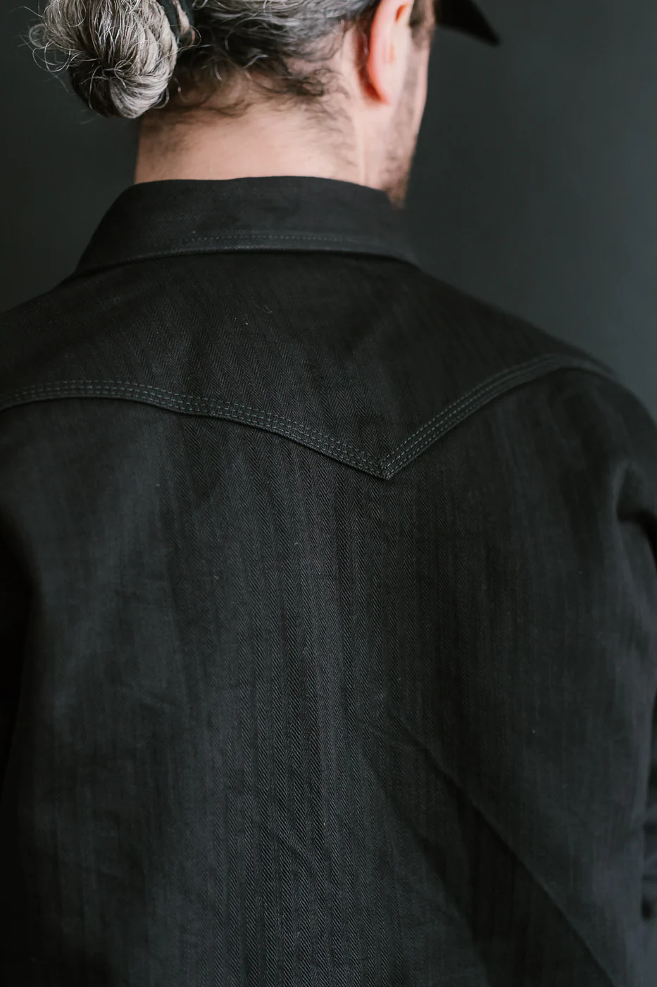 IHSH-410-BLK - 14oz Herringbone CPO Western Shirt - Black - Image 23