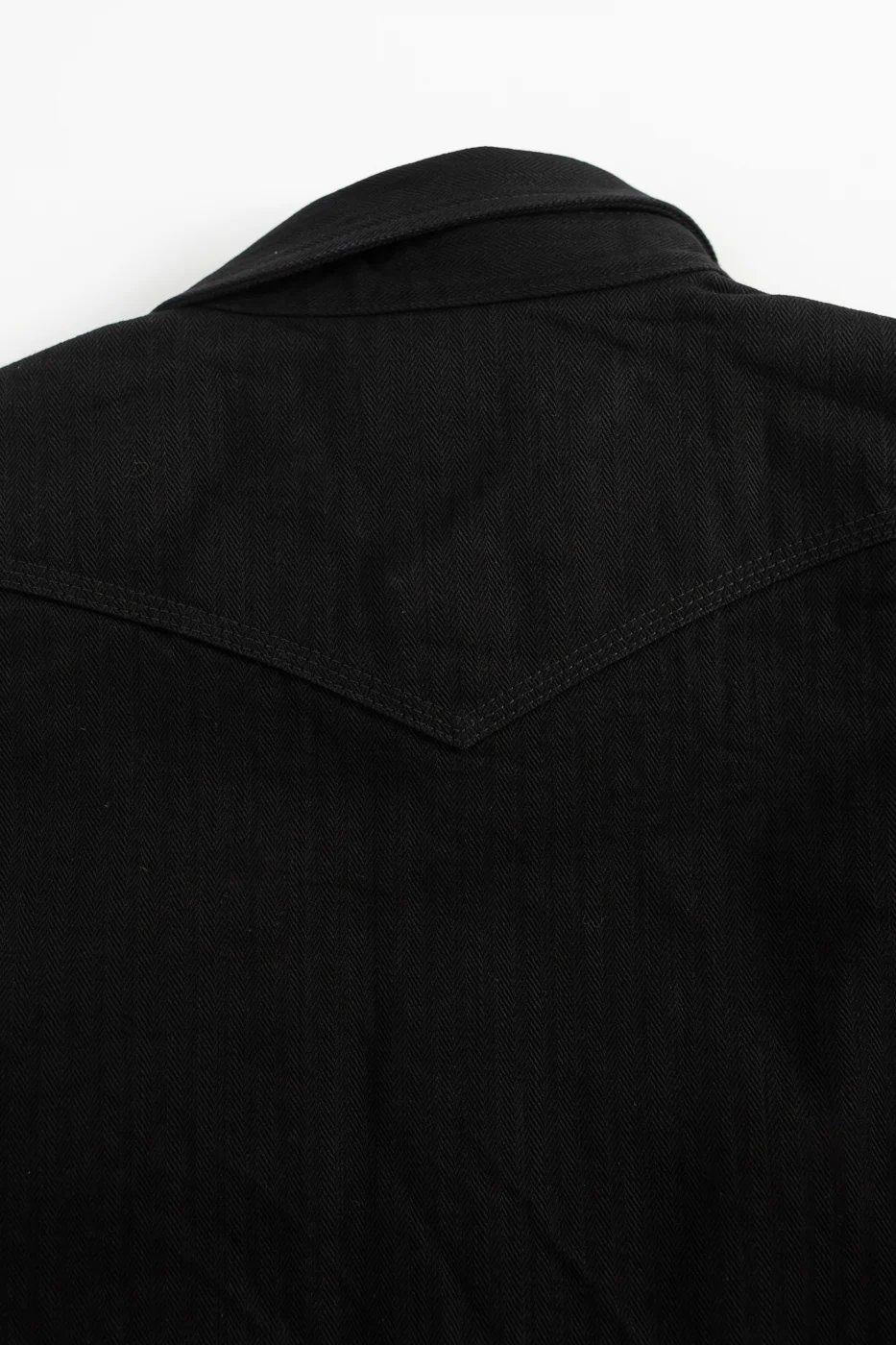 IHSH-410-BLK - 14oz Herringbone CPO Western Shirt - Black - Image 4