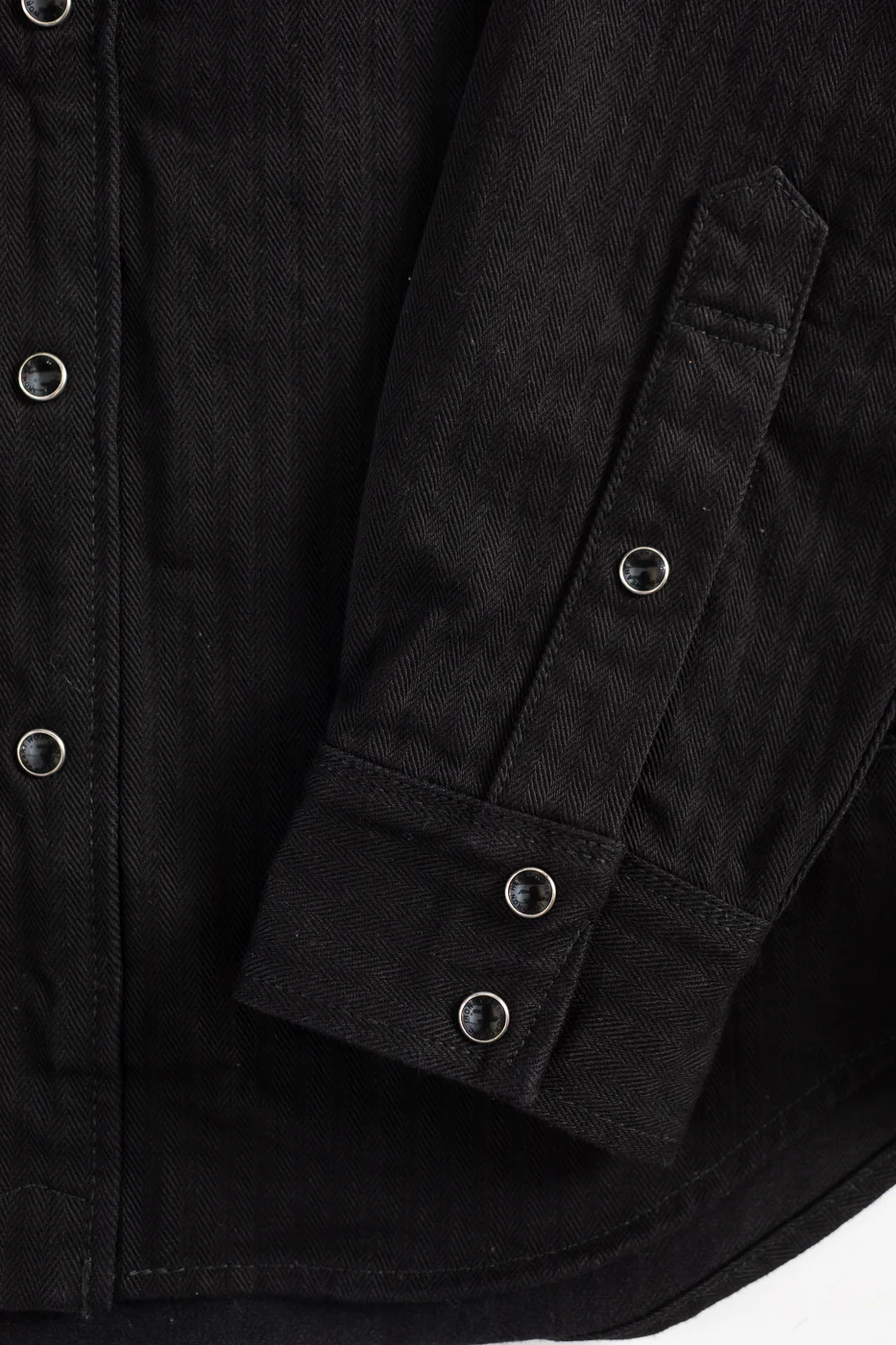 IHSH-410-BLK - 14oz Herringbone CPO Western Shirt - Black - Image 5