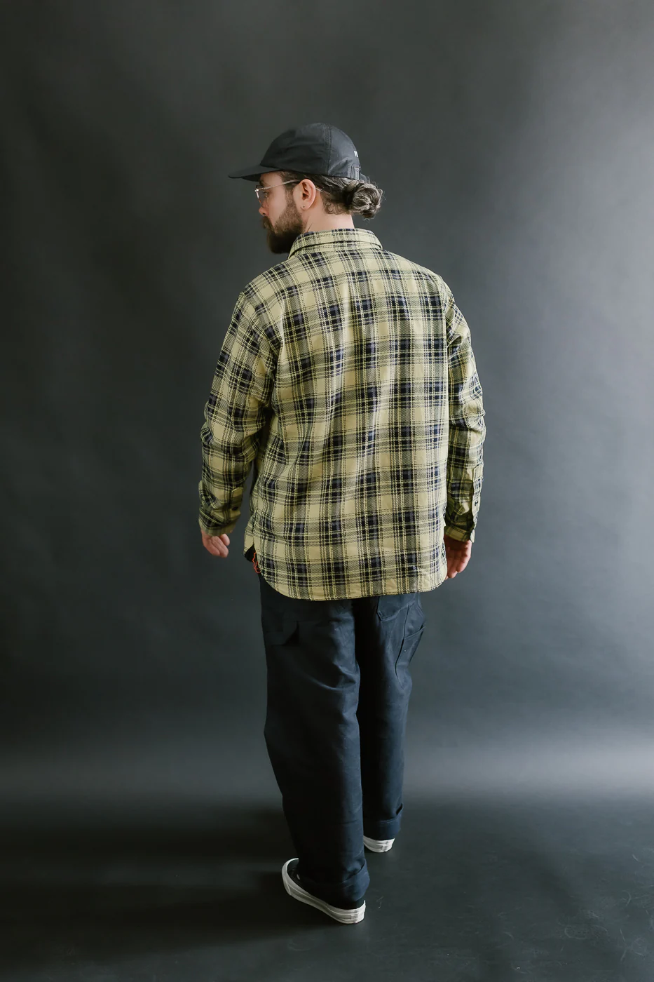IHSH-412-YEL - 9oz Selvedge Indigo Check Flannel Work Shirt - Yellow - Image 9