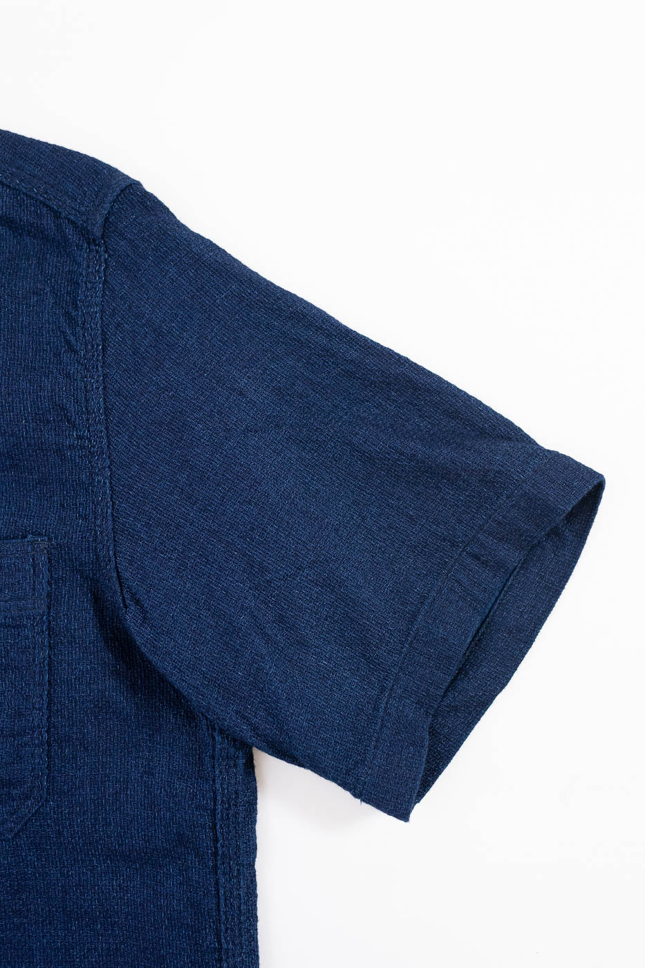 IHSH-417-IND - 5oz Double Gauze Short Sleeve Work Shirt - Indigo - Image 3