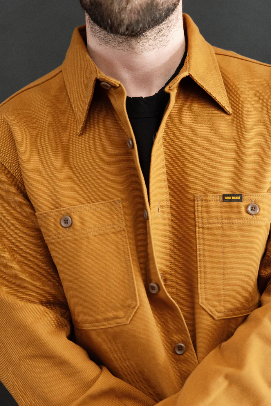 IHSH-423-CAM - 13oz Oxford Cloth Work Overshirt - Camel - Image 15