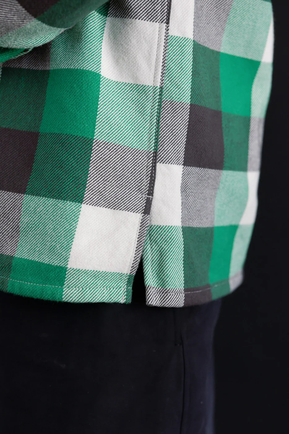 IHSH-428-GRN - Ultra Heavy Flannel Vintage Check Work Overshirt - Green - Image 19