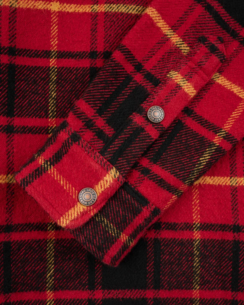 IHSH-433-RED - Heavy Flannel Rider’s Overshirt - Red - Image 10