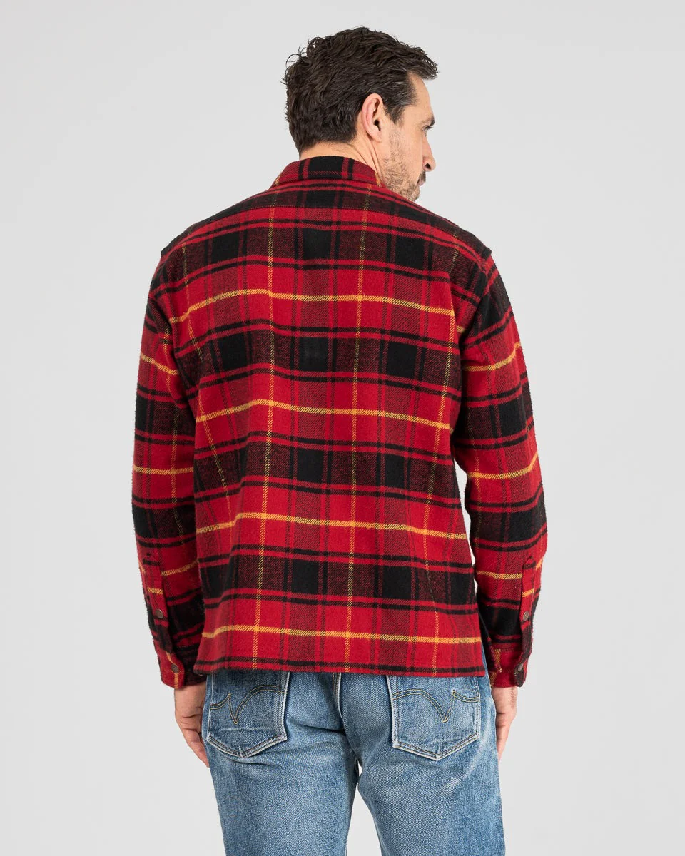 IHSH-433-RED - Heavy Flannel Rider’s Overshirt - Red - Image 14