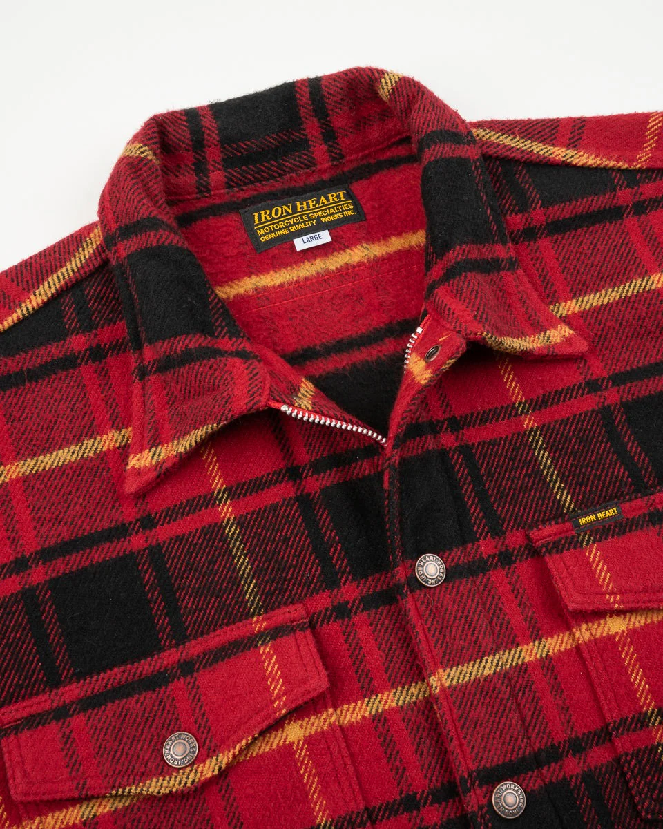 IHSH-433-RED - Heavy Flannel Rider’s Overshirt - Red - Image 3