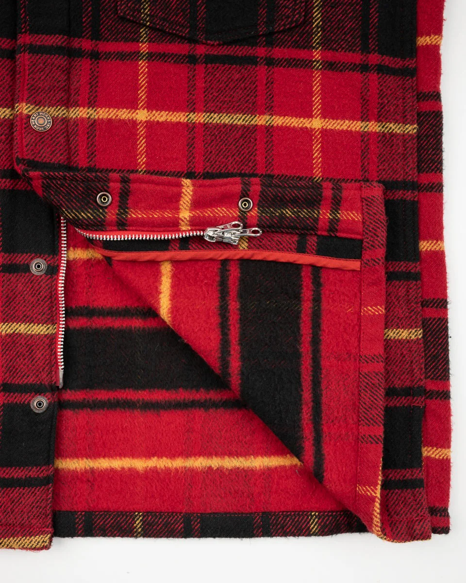 IHSH-433-RED - Heavy Flannel Rider’s Overshirt - Red - Image 4