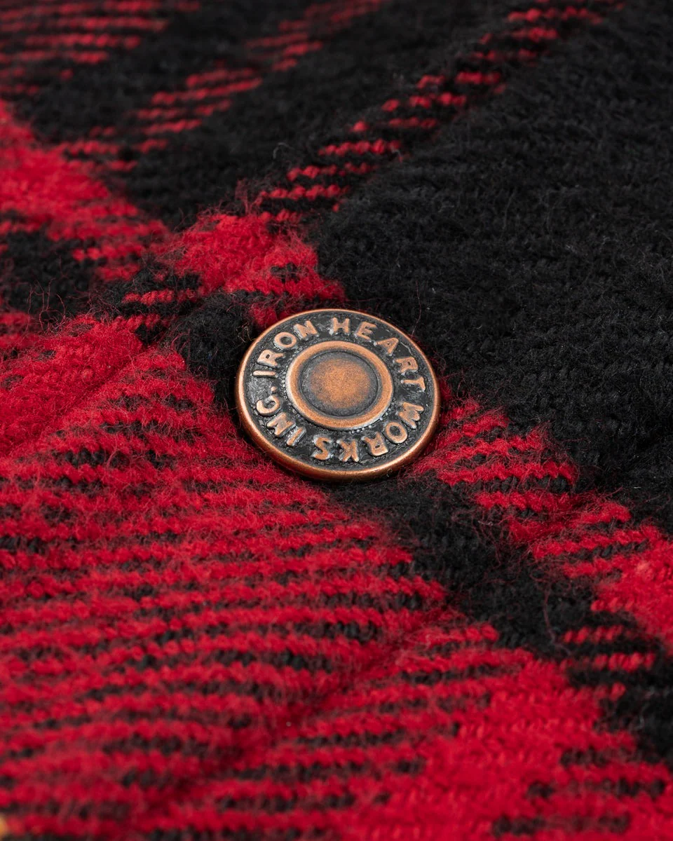 IHSH-433-RED - Heavy Flannel Rider’s Overshirt - Red - Image 8