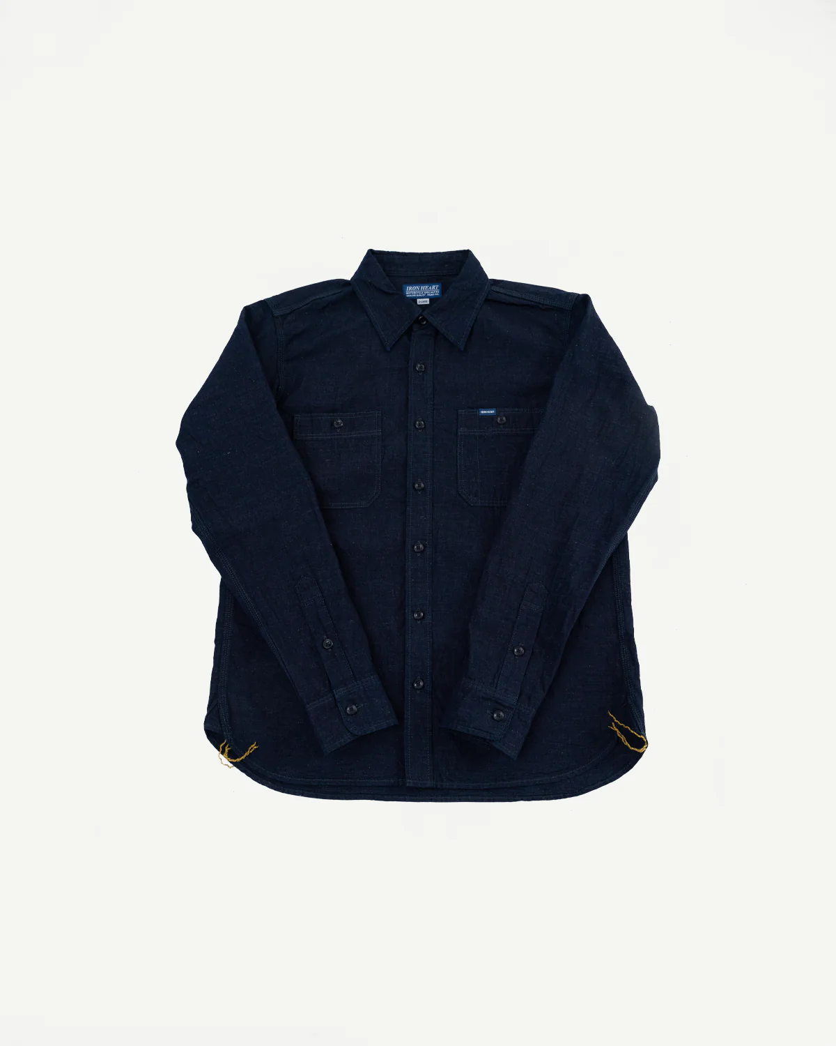 IHSH-443-IND - 7oz Cotton Linen Chambray Work Shirt - Indigo