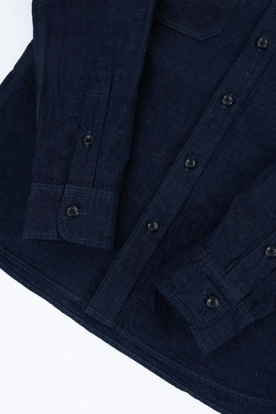 IHSH-443-IND - 7oz Cotton Linen Chambray Work Shirt - Indigo - Image 4