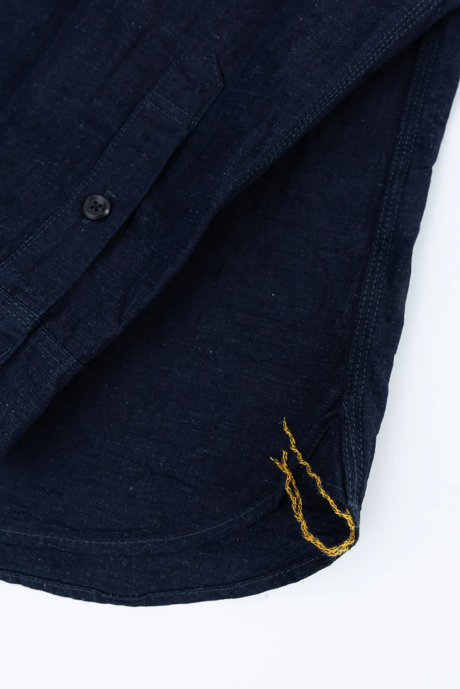 IHSH-443-IND - 7oz Cotton Linen Chambray Work Shirt - Indigo - Image 5