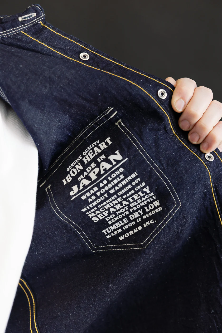 IHSH-444-IND - 7oz Cotton Linen Chambray Western Shirt - Indigo - Image 21
