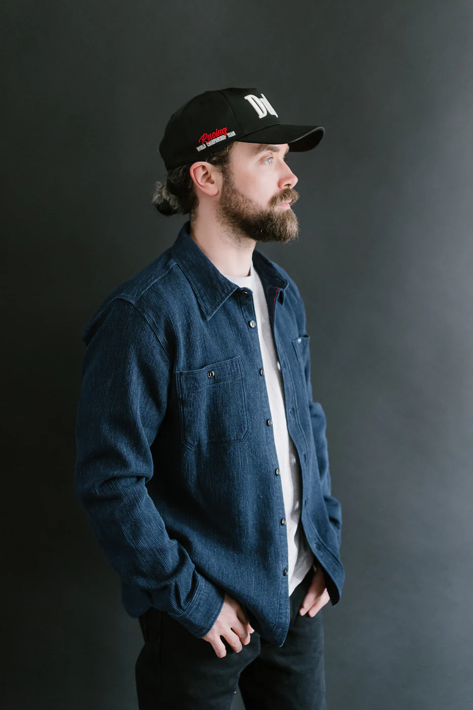 IHSH-96-IND - Waffle Work Shirt - Indigo - Image 11