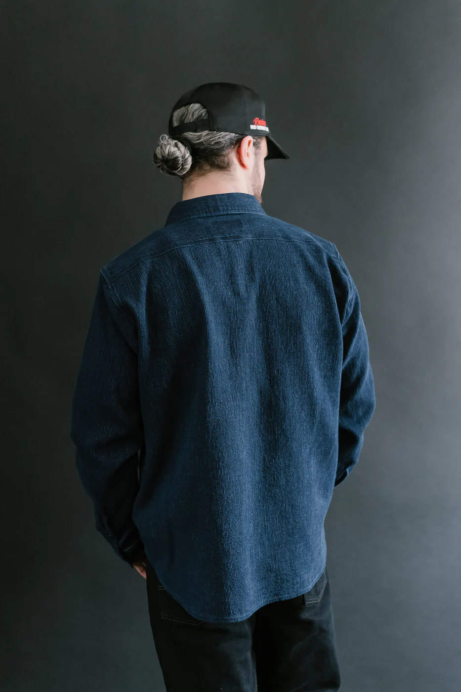 IHSH-96-IND - Waffle Work Shirt - Indigo - Image 13
