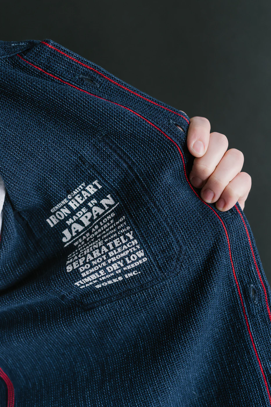 IHSH-96-IND - Waffle Work Shirt - Indigo - Image 20