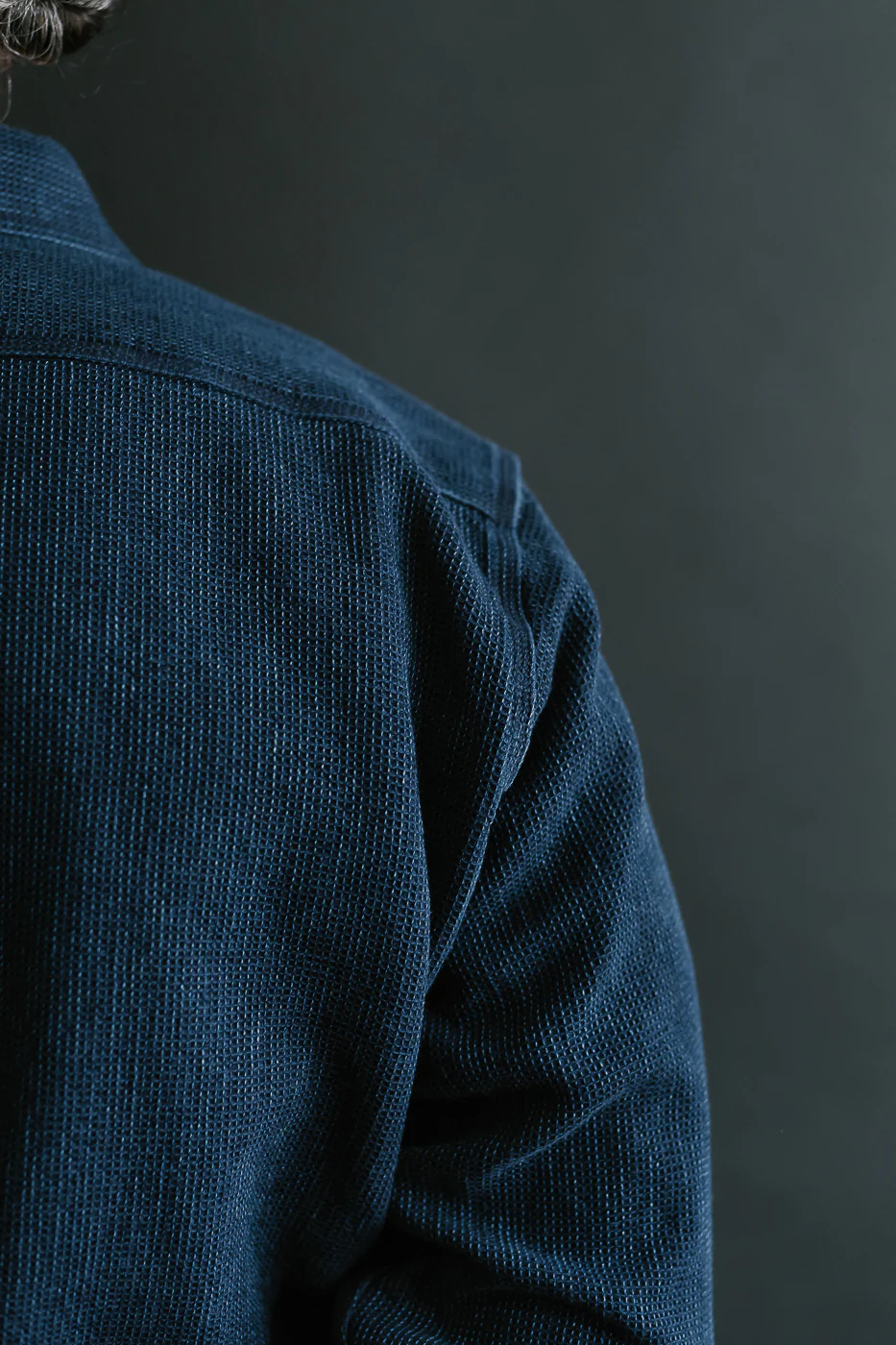 IHSH-96-IND - Waffle Work Shirt - Indigo - Image 22